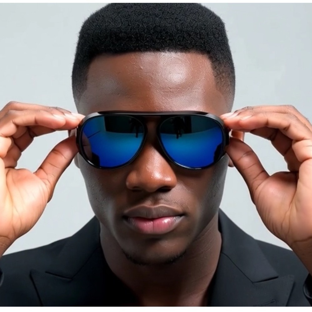 Sunglasses Men Blue Mirror Lens Fashion Pilot Style Sun Glasses‎ Lentes Humbres